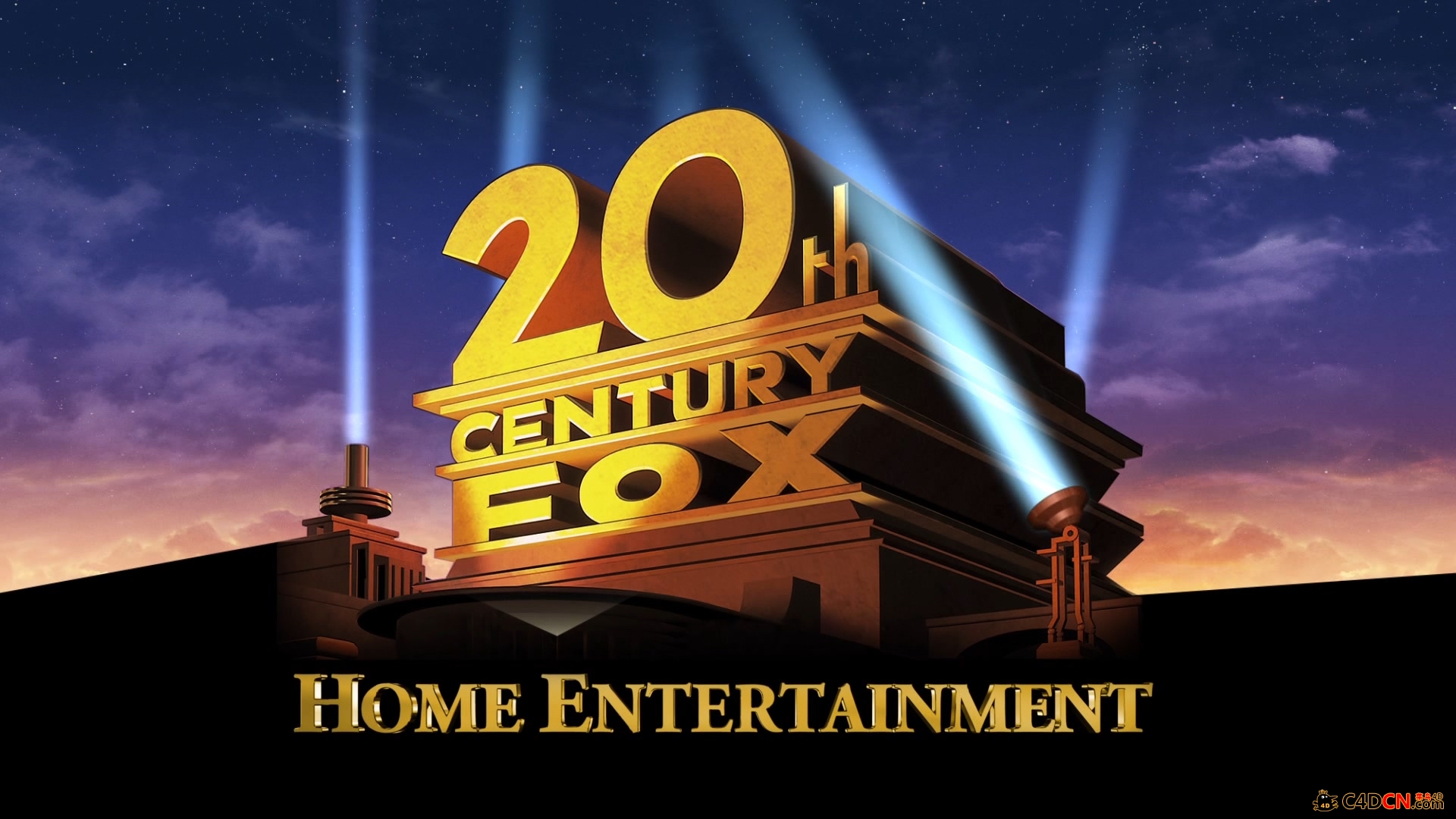c4d 20世纪福克斯电影公司片头工程20th century fox