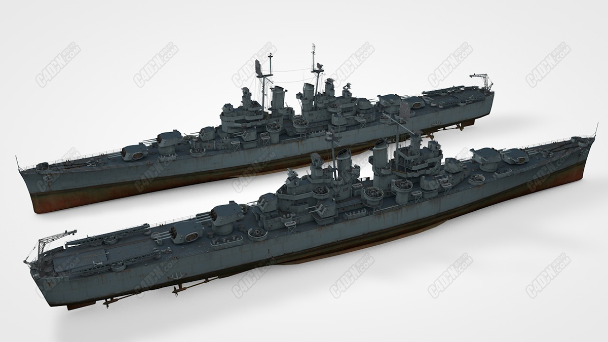 c4d模型-美军美系克利夫兰级轻巡洋舰