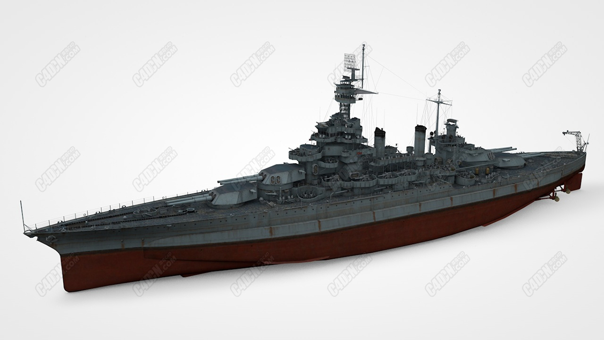 第二次世界大战美国科罗拉多级战列舰c4d模型