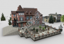 C4D欧洲建筑房屋厂房屋子模型包 European B