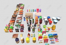 C4D 121种卡通食物食品饮料模型合集 Comida