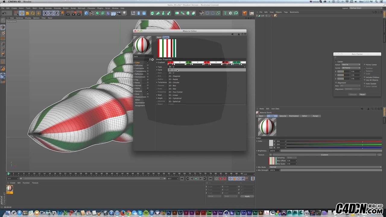 How to Model &amp; Texture 3D Tube Socks (Cinema 4D tutorial) - Sean Frangella_201.jpg