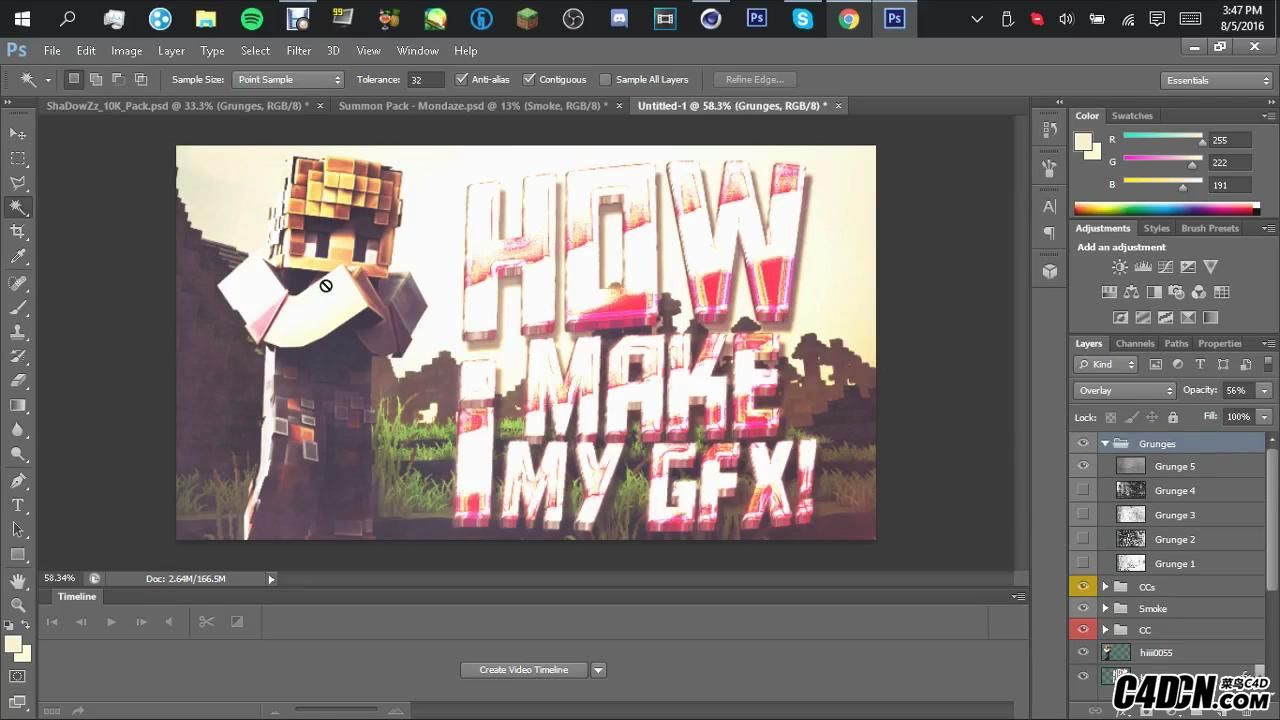 How to make Minecraft thumbnails with C4D &amp; Photoshop (2016)_20160922214744.JPG