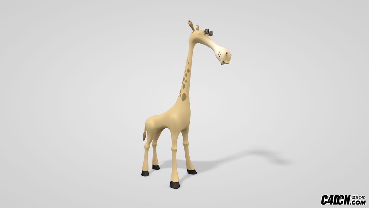c4d模型 卡通长颈鹿动物模型