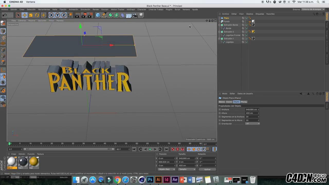 Illustrator   Cinema 4D Tutorial  Creando Logo de Black Panther  Creating Black .jpg