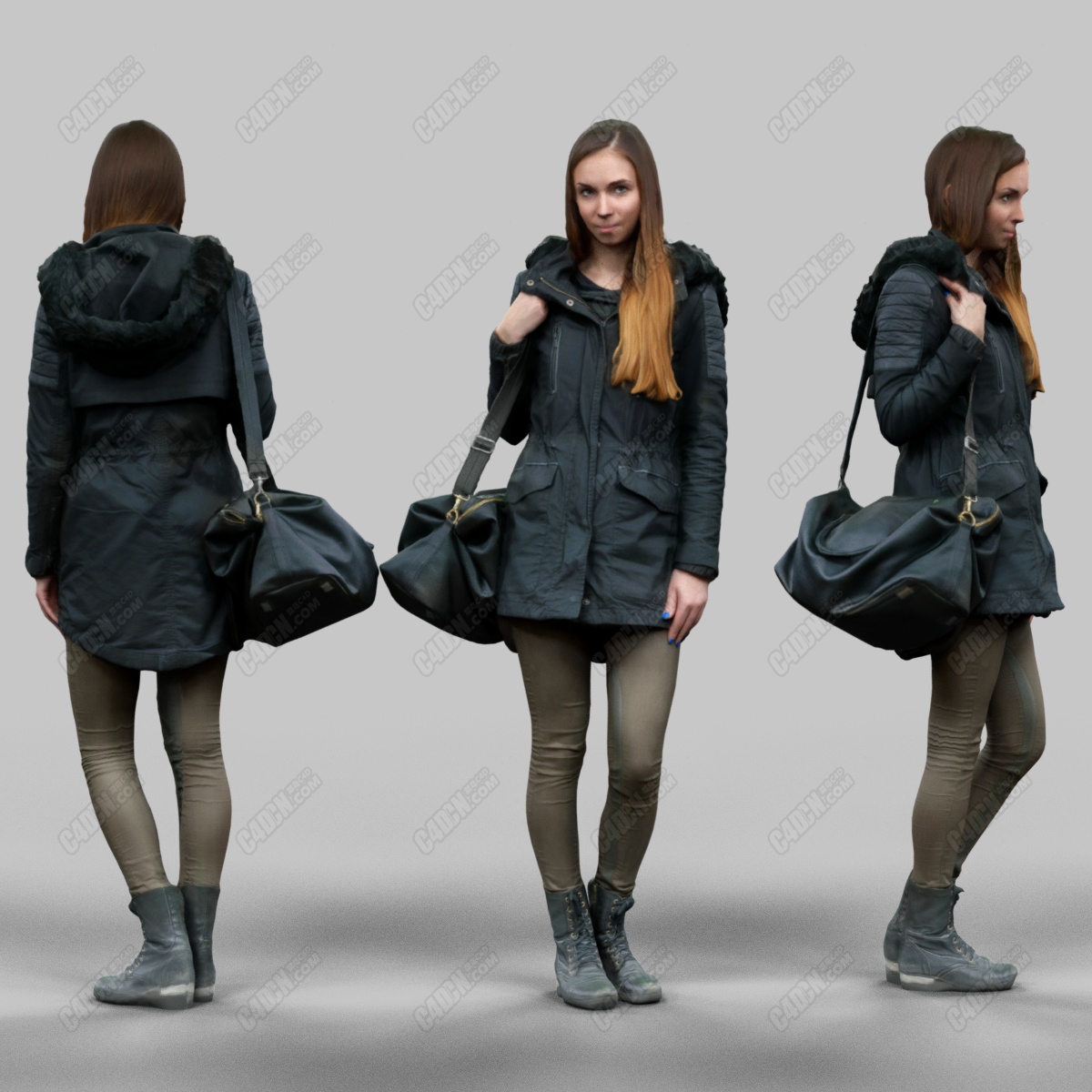 3D Model Download Girl in warm coat wearing bag_511.png