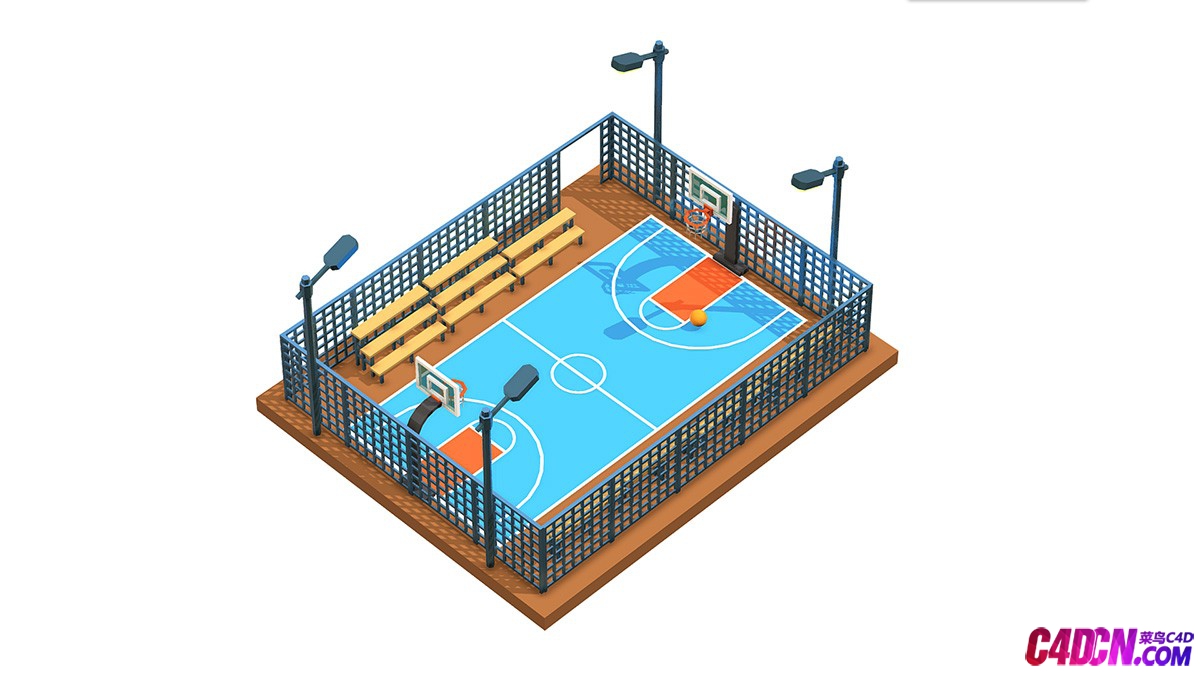 C4Dͨɰģ Basketball court