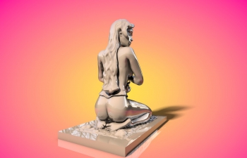 跪姿女性雕塑模型