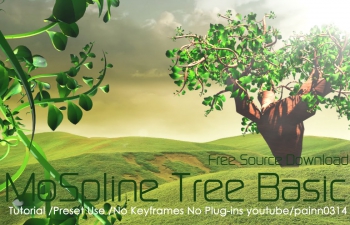 C4D预设 MoSpline植物树木动画预设含中文教程