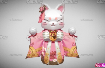 ͷĿͨèģ Lowpoly Kimono cat