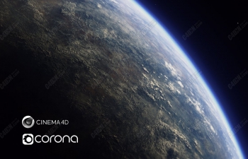 Corona渲染器太空逼真写实地球材质渲染C4D教程