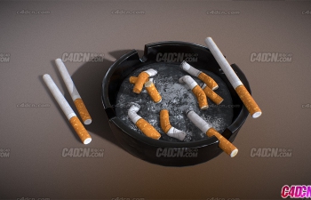 C4Dͷ̻Ҹģ Ashtray with Cigarettes