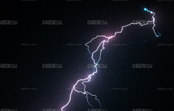 C4D+X-Particles粒子插件雷电闪电生长动画工程 xpBranch Lightning