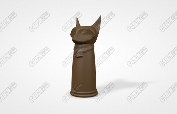C4Dɡܺģ fox sculpture model with umbrella stand