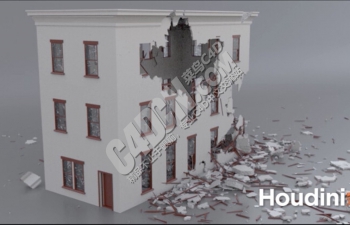 Houdini建筑撞击爆炸破碎塌陷动画特效教程