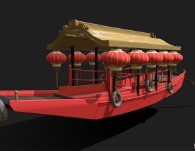 C4Dʽˮϴ۹⴬δģ Chinese Boat