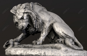 C4D狮子与蛇雕塑模型