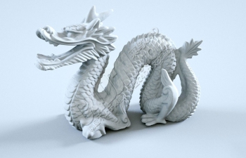 CINEMA4D东方神话写实张嘴中国龙雕塑雕像模型