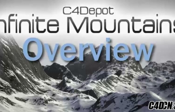 C4D无限雪山脚本预设汉化版 Infinite Mountains for Cinema 4D