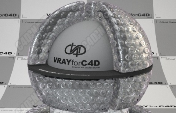 vray渲染器C4D材质-塑料气垫膜透明