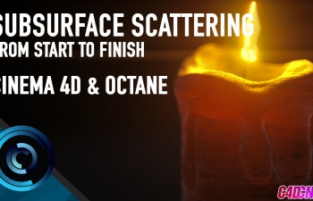 C4D教程 蜡烛雕刻建模Octane渲染器SSS次表面散射材质渲染