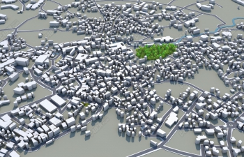 C4D现代城市鸟瞰图模型下载