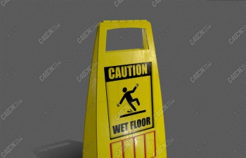 C4DʪذСĵػʾģ Wet Floor Sign