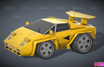 C4Dͨܳģ Cartoon Lamborghini Countach