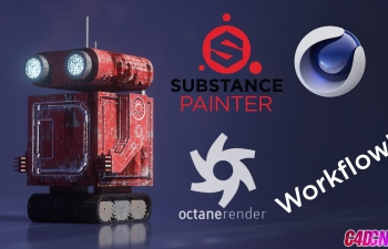 机器人UV贴图Substance Painter配合Octane渲染器工作流C4D教程