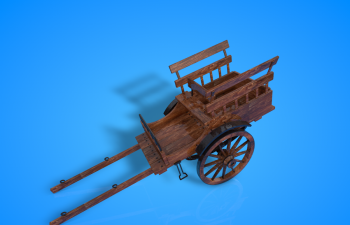 ľģWooden cart 3d model