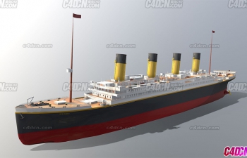 泰坦尼克号游轮模型 titanic high poly