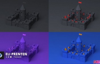 精美卡通童话城堡城寨模型建模C4D教程