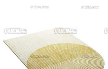 方圆地毯模型下载 Ply Yellow Wool Rug