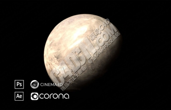 C4D+Corona渲染器超写实金星天体材质渲染教程