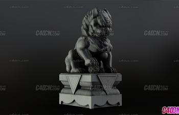 C4Dйʯʨģ Chinese lion statue