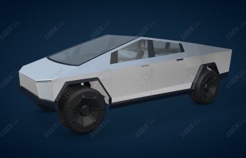 C4D特斯拉电动皮卡汽车交通模型