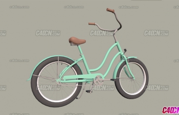 蓝色卡通儿童自行车模型 Bicycle draft