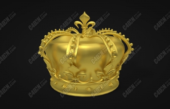黄金材质国王皇冠王冠C4D模型 Gold Crown King Crown C4D Model