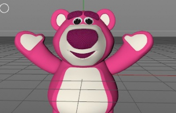 C4D粉红可爱草莓熊建模卡通动物模型免费下载
