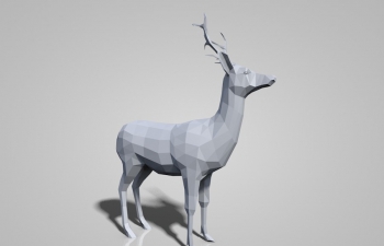 低面模鹿模型low poly deer