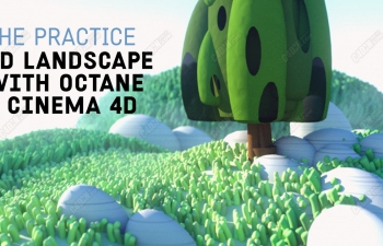 C4D OCȾֲ￨ͨ羰̳ 3d Landscape with Octane and Cinema 4d