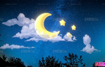 Cartoon Night sky BlenderͨҹƲģ