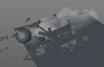 X-Particles+TurbulenceFD插件模拟物体动力学碰撞流体烟雾粉尘动画教程(