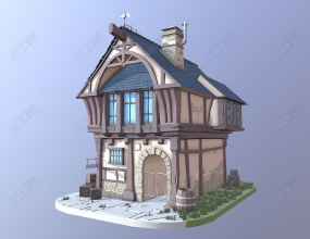 C4Dͨģ Medieval House Low Poly