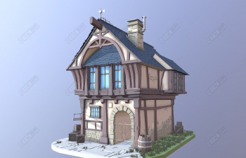 C4Dͨģ Medieval House Low Poly
