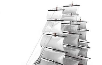 白色帆船模型White sailboat model