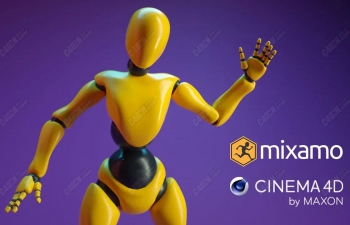 Cinema 4D和Mixamo教程-快速制作3D角色动画视频教程