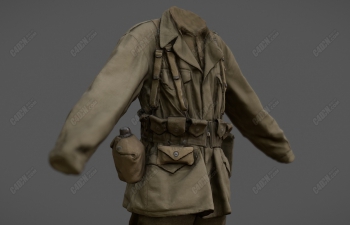 C4Dսʿսģ American WWII officers and soldiers uniform m...