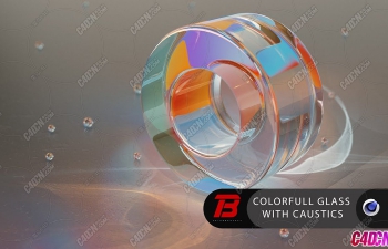 C4D+RedShift创建有光泽的彩色玻璃焦散材质渲染教程