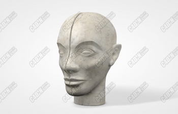 C4Dͷ˴ʯͷģ bald man marble head sculpture model